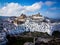The famous white houses of Ostuni in Italy - aerial view