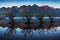 The famous willow tree row in Glenorchy, South Island, New Zealand. Located near Queenstown, Glenorchy is a New Zealand