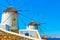 Famous windmillls in Mykonos