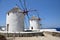 Famous Windmills in Mykonos. Greece.