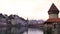 Famous wooden Chapel Bridge in Lucerne