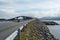 The famouse atlantic road in norway. Epic road with curves. Great landscape in background