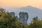 Famouse monastery of Meteora in sunset light