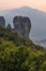 Famouse monastery of Meteora in sunset light