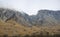 Famouse romanian limestone cliff in light fog