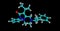 Famprofazone molecular structure isolated on black