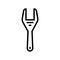 fan clutch wrench tool line icon vector illustration