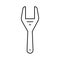 fan clutch wrench tool line icon vector illustration