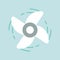 Fan engine spinning icon, flat design vector