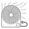 Fan heater icon, outline style