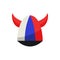 fan horn cap illustration. Element of fans accessory for mobile concept and web apps. Colored in Russian national flag fan horn