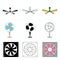 fan icon set vector. ceiling fan icon vector. Exhaust fan icon set. Ventilator symbol. Blower icon. web sign