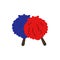 fan pompoms of fans illustration. Element of fans accessory for mobile concept and web apps. Colored in Russian national flag fan