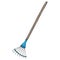 Fan rake with a long handle. Vector illustration garden tools. Hand drawn folding rake