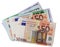 Fan-shaped banknotes, euro