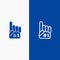 Fanatic, Finger, Foam, Sport Line and Glyph Solid icon Blue banner Line and Glyph Solid icon Blue banner