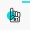 Fanatic, Finger, Foam, Sport turquoise highlight circle point Vector icon