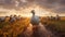 Fanciful Geese At Sunset: A Dreamlike 8k Rendered Scene In Cinema4d