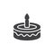 Fancy birthday cake icon vector, filled flat sign, solid pictogram isolated on white