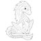 Fancy dragon on white background. Contour illustration for coloring book with fantasy reptile. Anti stress picture. Line art