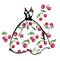 Fancy dress with floral pattern.