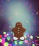 Fancy gingerbread decorated on colorful background