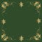 Fancy Gold Snowflakes on Green Holiday Accent Tile