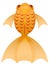 Fancy Goldfish Illustration Top Isolated on White