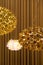 Fancy hanging metallic golden lamps