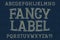 Fancy label font. Isolated english alphabet