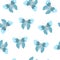 Fancy little blue butterfly seamless pattern, simple flat style vector illustration, symbol of Easter holidays