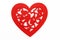 Fancy Red Heart on white background