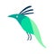 Fancy weird green bird. A bizarre fairy-tale firebird