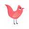 Fancy weird red bird. A bizarre fairy-tale firebird