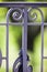 Fancy wrought iron railing with curlicues