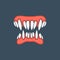 Fangs mouth vector icon illustration. Happy halloween