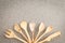 Fanned display of wooden kitchen utensils