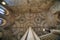 The fanned vaulting of the ceiling of the Bodley Tower. Christ Church. Oxford University. England