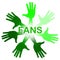 Fans Hands Indicates Social Media And Arm