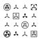 Fans, propellers vector icons set