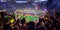 Fans on stadium game panorama view