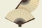 Fans with white background,chinese style decoration,3d,rendering