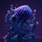 Fanstasy neon octopus Generative AI Illustration