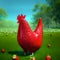 Fantastic and Bizarre Beasts: A strawberry in the shape of a hen grazes in a strawberry meadow- generated ai