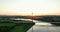 Fantastic bridge over the Suir River against the sunset 4k