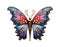 Fantastic Butterfly close-up on white background, top view, realistic illustration, generative ai