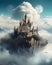 A fantastic castle floating in the air - Magic fantasy design - Generative AI