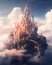 A fantastic castle floating in the air - Magic fantasy design - Generative AI
