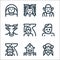 fantastic characters line icons. linear set. quality vector line set such as aphrodite, robot, poseidon, zombie, mermaid, dragon,