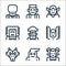 Fantastic characters line icons. linear set. quality vector line set such as faun, boogeyman, cerberus, icarus, pirate, yeti, elf